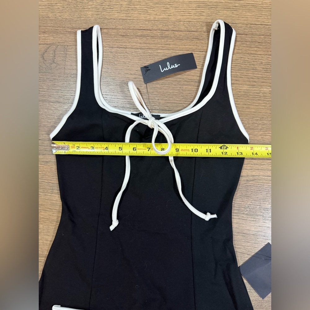 New Lulus Cutest Allure Black Bow Square Neck Sleeveless Mini Dress-Size Small - Picture 12 of 12